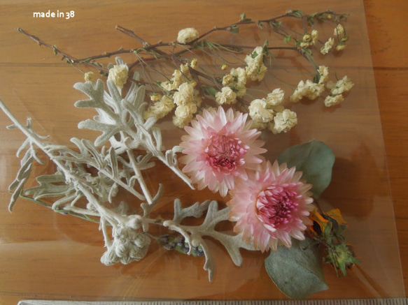 ドライフラワー 貝細工 ユキヤナギ シロタエギク 小花 葉 パーツ ミニ 