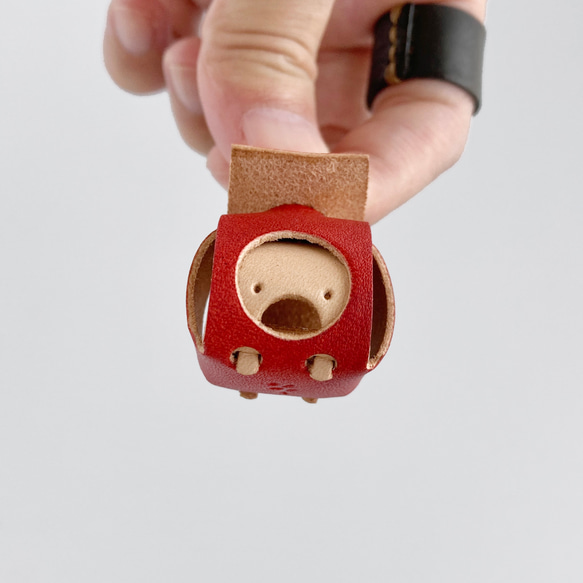 防御特化型。草木染め革のミニオブジェ【sisyu / ししゅ】 #革ガチャ #ランダムで１体 12枚目の画像