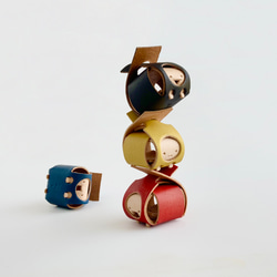 防御特化型。草木染め革のミニオブジェ【sisyu / ししゅ】 #革ガチャ #ランダムで１体 14枚目の画像