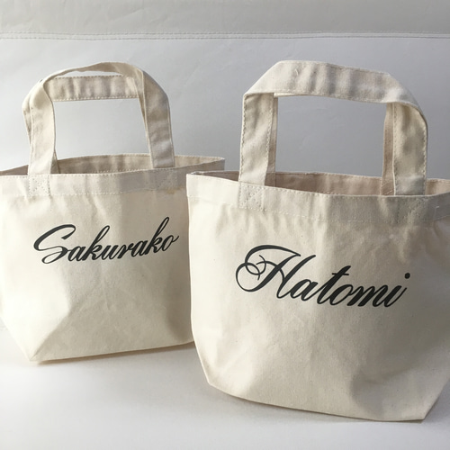 お名前入り トートバッグ エコバッグ ミニトート ナチュラル 名 お名前入り トートバッグ エコバッグ ミニトート ナチュラル 名