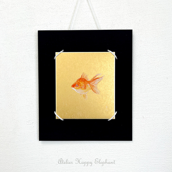 金魚アートイラスト原画色紙
