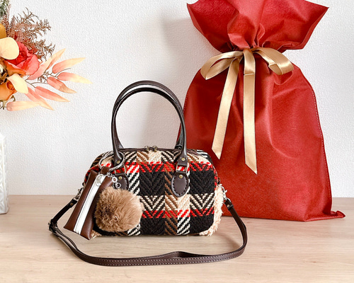 Creema限定新春福袋〈竹〉】レトロチェックツイードとプードルボアの