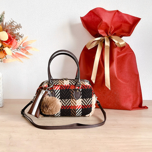 Creema限定新春福袋〈竹〉】レトロチェックツイードとプードルボアの