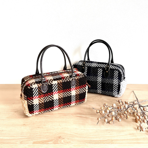 Creema限定新春福袋〈竹〉】レトロチェックツイードとプードルボアの