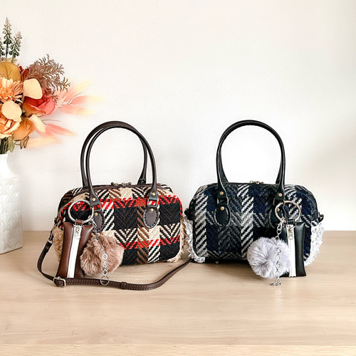 Creema限定新春福袋〈竹〉】レトロチェックツイードとプードルボアの