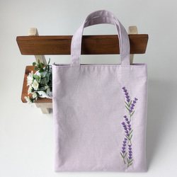 ラベンダー 刺繍 ハンドバッグ d974805d2d6f9372f695f3f3d90580