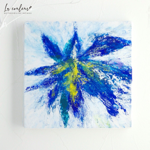 原画】 抽象画 菖蒲 18cm角（1枚）キャンバス 送料無料 絵画 La