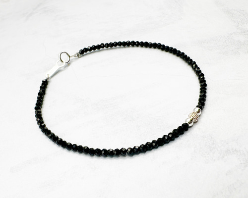 天然石 ブラックスピネルのブレスレット SV925 ブレスレット NoaLune
