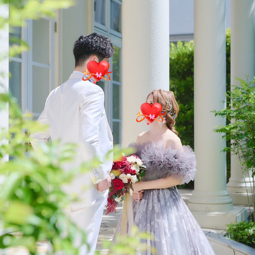 実例写真！取り外しオフショルダー 色直し ラッフルフリル ブライダル  