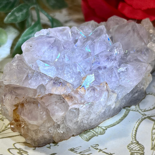 天からの祝福✨アナンダライトアメジストレインボークォーツ原石クリスタル