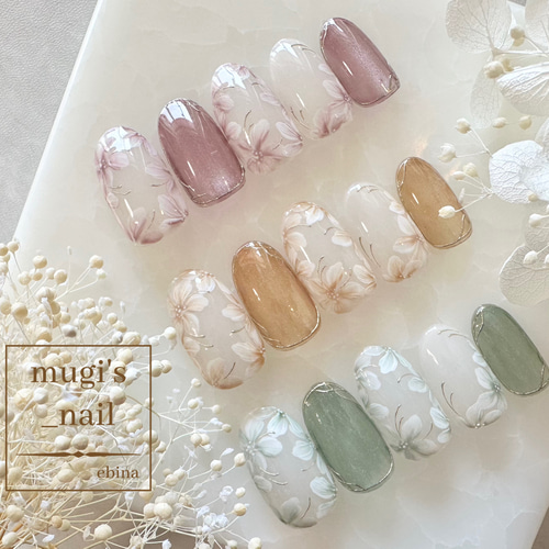 ネイルチップ No.146 フラワーネイル nail ジェルネイル ネイルチップ  