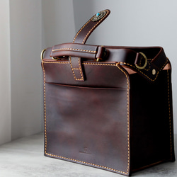 ★限量2件！ ★大容量扁平扣環包，手工皮革單肩包，兩用 第12張的照片