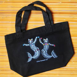 マーメイド猫のミニトートバッグ　ランチトート　キャンバストート 3枚目の画像