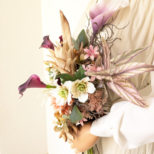 ブーケ ウェディングブーケ アーティフィシャルフラワーブーケ 和装用