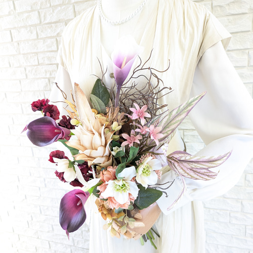 ブーケ ウェディングブーケ アーティフィシャルフラワーブーケ 和装用