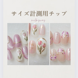 ひろ まつ ネイルチップ　測定チップ2種 サイズ計測用チップ ネイルチップ（つけ爪） ネイルショップ