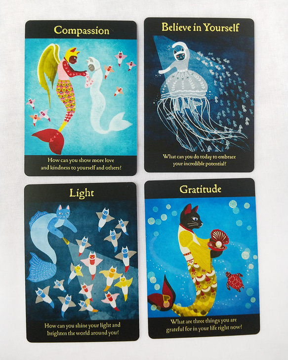 マーメイド猫オラクルカード｜32枚＋日本語訳冊子付 8枚目の画像