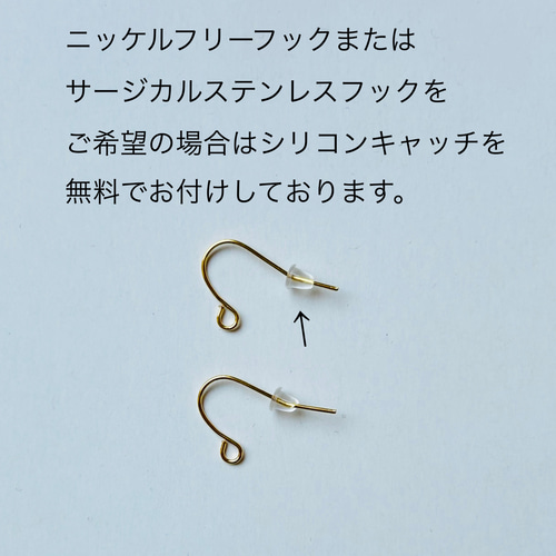 デリカビーズ フリンジ ピアス/イヤリング 竹ビーズ ピアス（フック