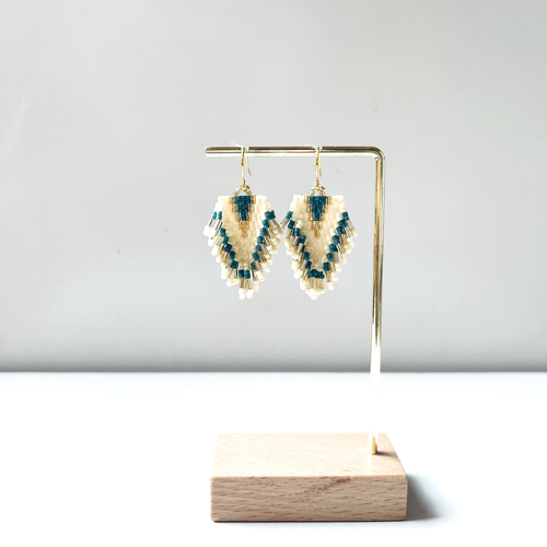 デリカビーズ フリンジ ピアス/イヤリング 竹ビーズ ピアス（フック