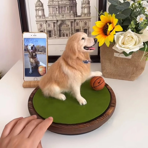 ゆか　羊毛フェルト　全身オーダー 愛犬・愛犬リアルオーダーメイド羊毛フェルト（全身立体型） #犬