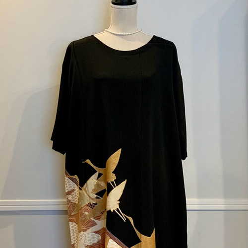 ✴︎✴︎✴︎新作＊作家もの名入り黒留袖(鶴)のバルーンフォーマル  