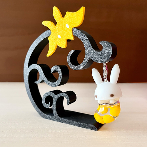 6-85「プリティーハロウィン」シーグラスアート　ハロウィン　うさぎ　鳥　雑貨 6-85「プリティーハロウィン」シーグラスアート ハロウィン