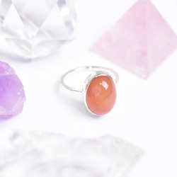 モスアゲートの一粒シルバーリング シンプル シルバーリング 天然石