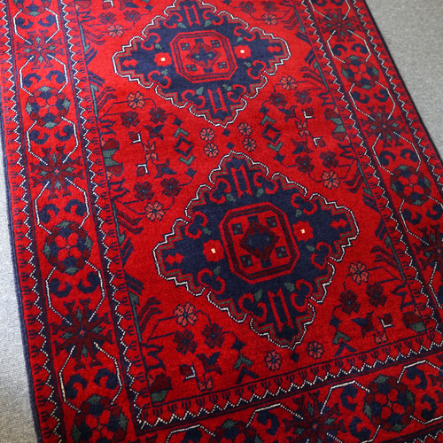 121×83cm【アフガニスタン手織り絨毯 カールモハメディ 121×83cm【アフガニスタン手織り絨毯 カールモハメディ