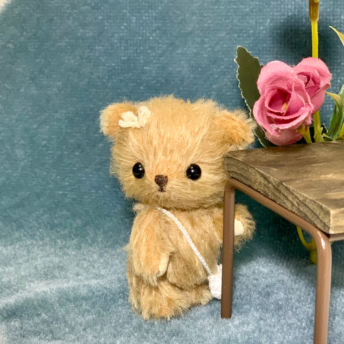 テディベア ハンドメイド ai bear 白くま 手のひらサイズ クマ 12㎝ テディベア ハンドメイド ai bear 白くま 手のひらサイズ クマ