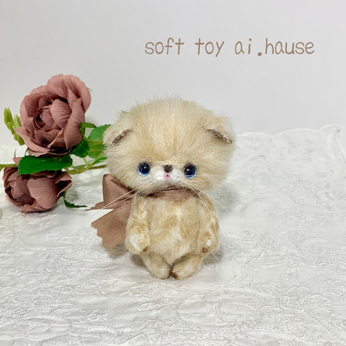 生後15日♡エキゾチック子猫♡可愛いピンキーちゃん♡アートドール♡ぬいぐるみ♡ 生後15日♡エキゾチック子猫♡可愛いピンキーちゃん♡アート
