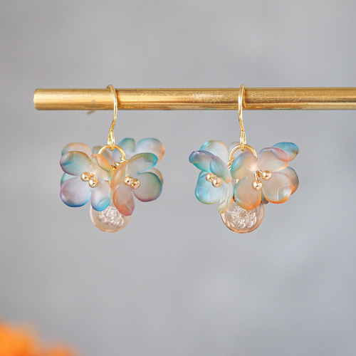 金木犀 水彩画フラワーピアス/イヤリング キンモクセイ サージカル