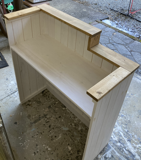 【受注製作】ホワイト★レジカウンターテーブル【900】受付★店舗☆ネイル　美容室 