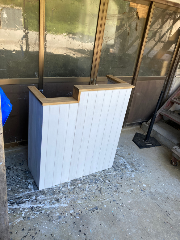 【受注製作】ホワイト★レジカウンターテーブル【900】受付★店舗☆ネイル　美容室 