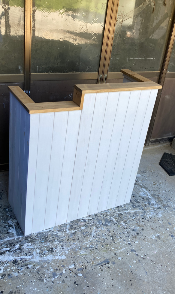 【受注製作】ホワイト★レジカウンターテーブル【900】受付★店舗☆ネイル　美容室 