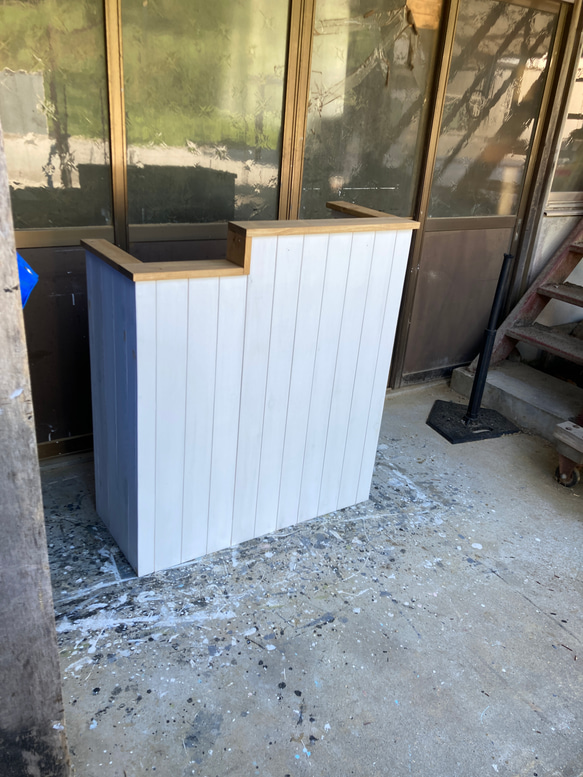 【受注製作】ホワイト★レジカウンターテーブル【900】受付★店舗☆ネイル　美容室 