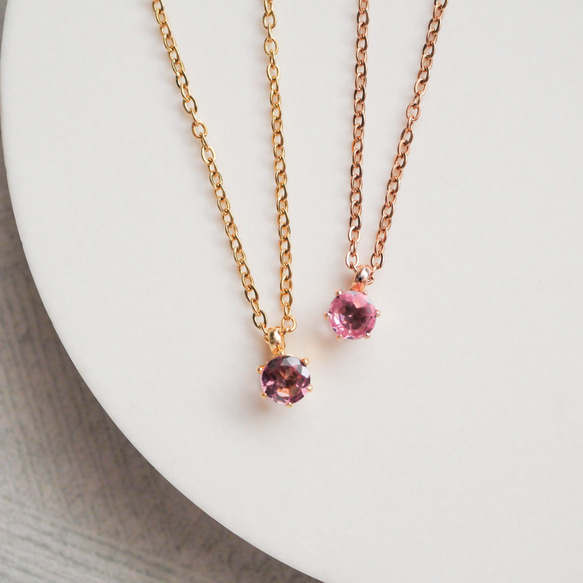 ピンクトルマリンネックレス  10月誕生石  サージカルステンレス　ゴールド　シルバー　ピンクゴールド　つけっぱなしＯＫ 7枚目の画像