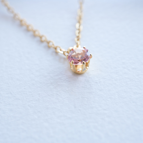 ピンクトルマリンネックレス  10月誕生石  サージカルステンレス　ゴールド　シルバー　ピンクゴールド　つけっぱなしＯＫ 5枚目の画像