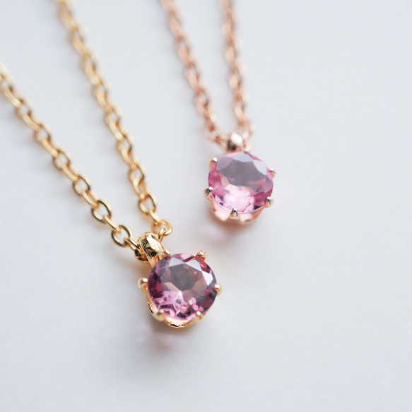 ピンクトルマリンネックレス  10月誕生石  サージカルステンレス　ゴールド　シルバー　ピンクゴールド　つけっぱなしＯＫ 3枚目の画像