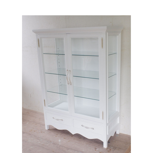 ロココ♡ミラー張り♦️高級 ガラスキャビネット♦️フレンチ