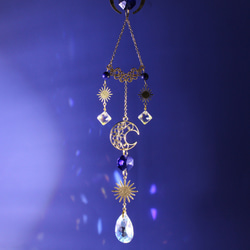 スワロフスキー☆Star & Moon.。.:*☆♡*.+サンキャッチャー♡ サンキャッチャー 星と月 クラフト Ansan