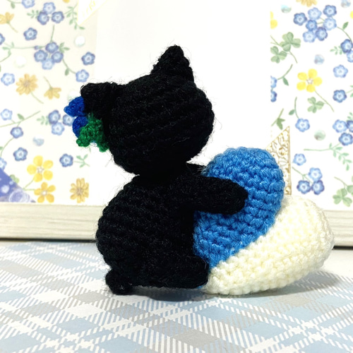 黒猫のネモフィラ ハート♡キーホルダー・ストラップ・ボールチェーン