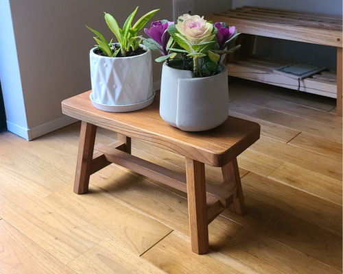 1点のみ】空間を飾る欅 一枚板 花台 踏み台 補助台 サイドテーブル