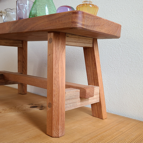 1点のみ】空間を飾る欅 一枚板 花台 踏み台 補助台 サイドテーブル