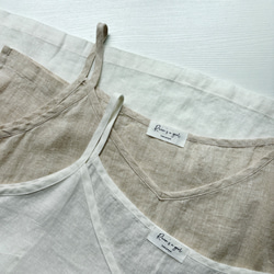 【心地よい★Ｖネックのインナートップス★リネン100%】ベージュのみ│清涼感│薄手│ノースリーブ│T-159XQN 11枚目の画像