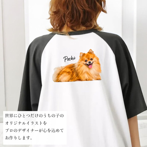 ハンドメイド ラグランロンT オーダー小型犬 ハンドメイド ラグラン