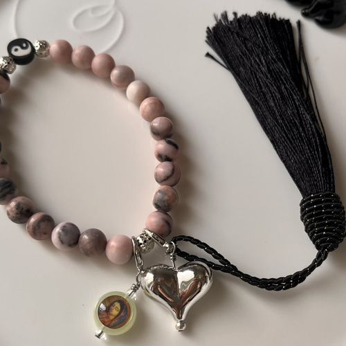 おまとめ専用です♡新作♡ピンク系♡財神ちび天珠、ガーネット 桜瑪瑙天珠 はーとちゃん | Moon Crystal