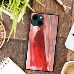 ストローク 水彩 抽象  強化ガラス iPhoneケース mini se pro max plus 3枚目の画像