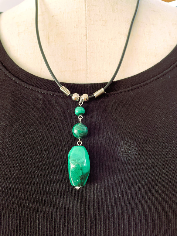 Malachite necklace(セミオーダーマラカイト天然石ネックレス
