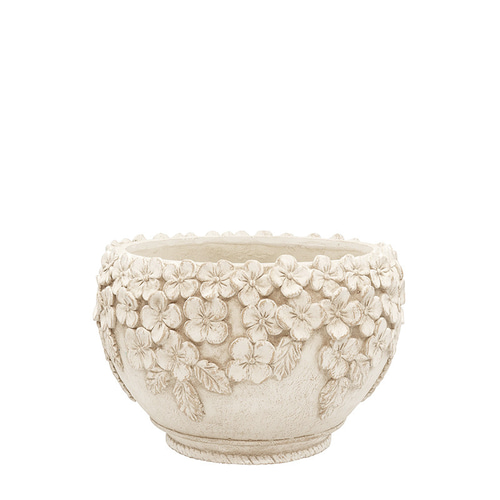 グラスファイバー ポット 新作 ホワイト 花柄 植木鉢 プランター 鉢