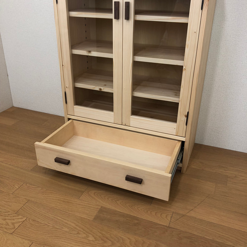 キャビネット60CM 無垢材 コレクション 食器棚 本棚にも （CB3